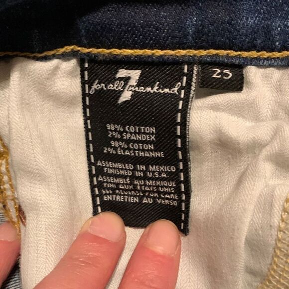 7 For All Mankind Roxanne Ankle Cropped Jean with Diagonal Hem Women’s - Size 25 - Picture 14 of 15